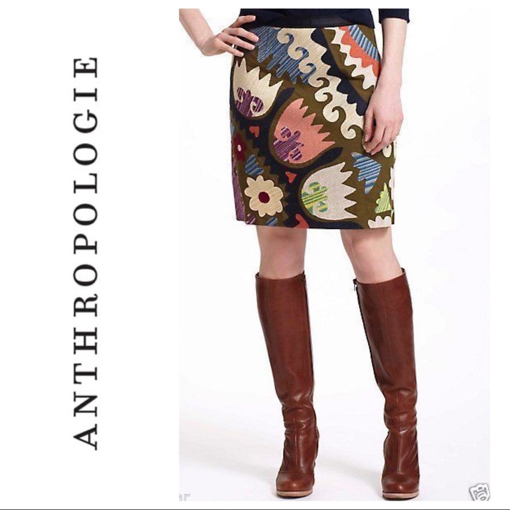 Vanessa Virginia Tulipa embroidered skirt